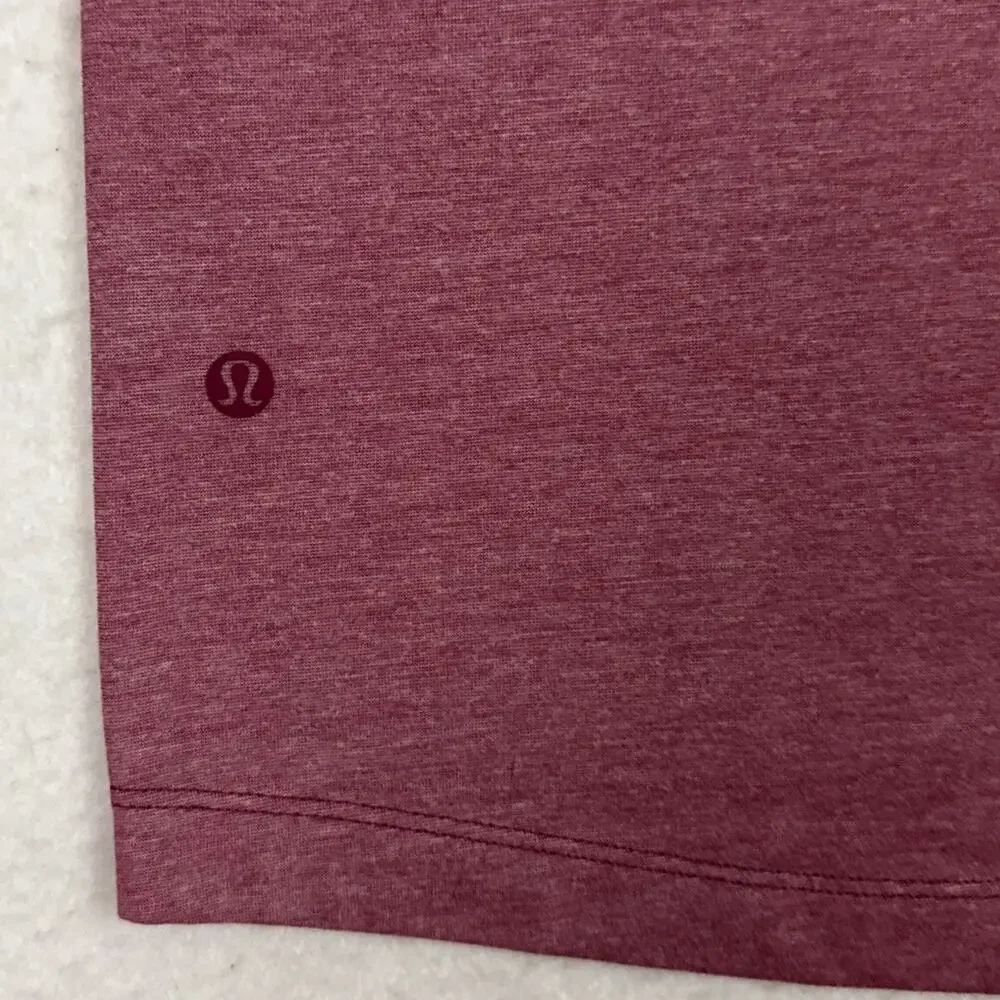 Lululemon Evolution Polo Mens Large Heathered Red Merlot Golf Performance